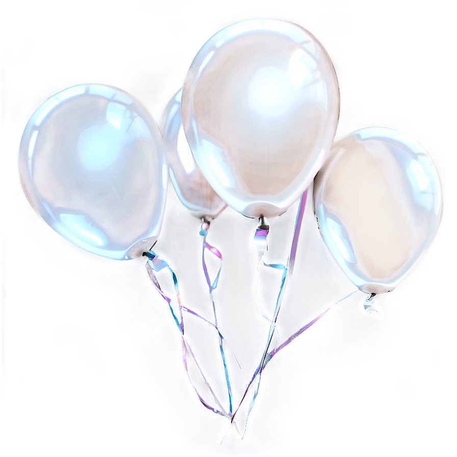 White Balloons Isolated Png Skt29