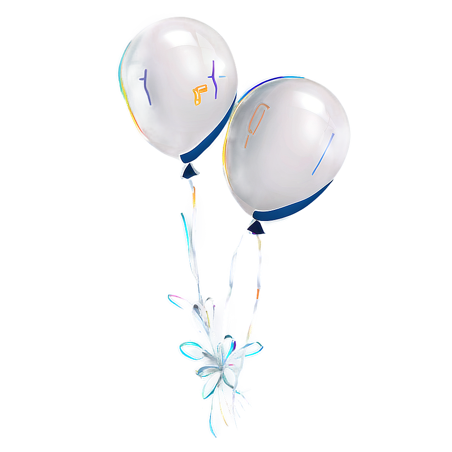 White Balloons With Messages Png 3