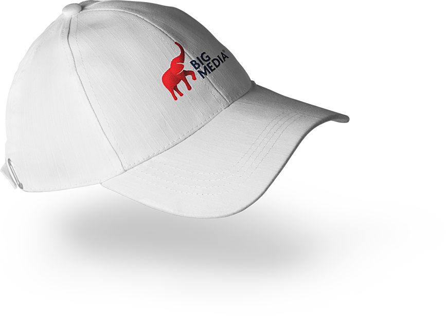 White Baseball Cap Red Logo