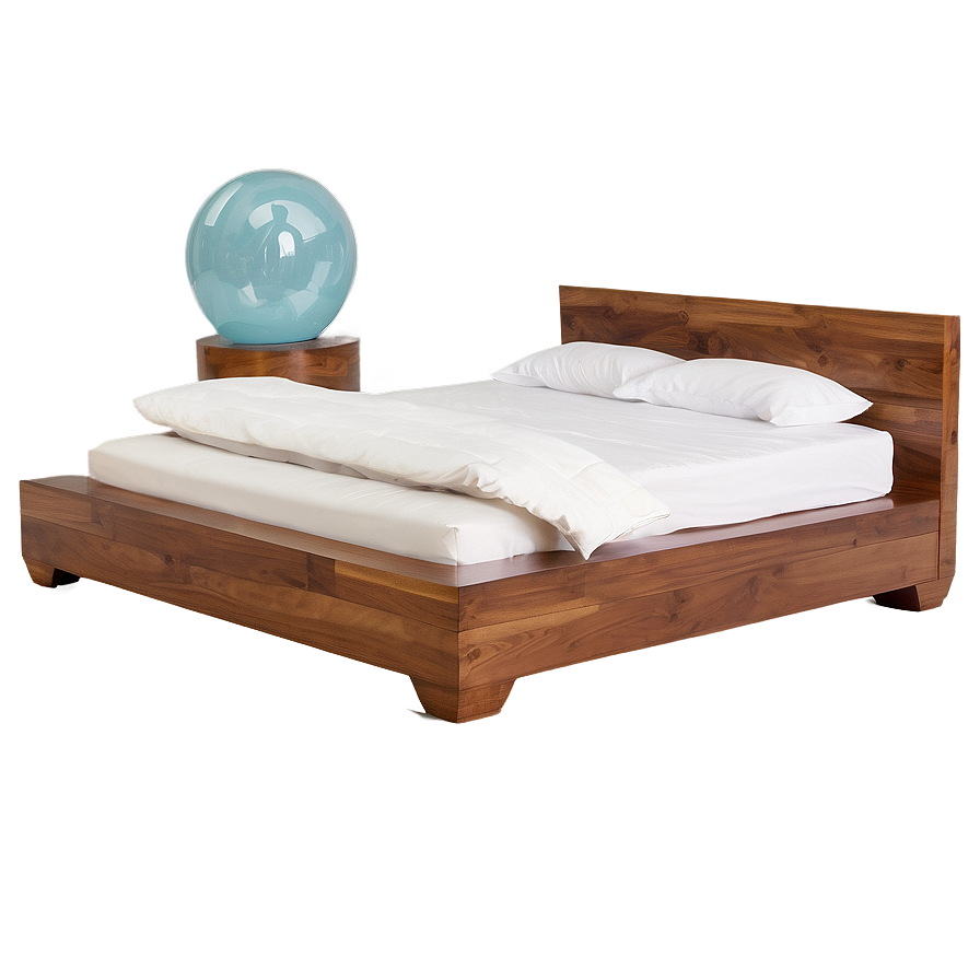 White Bed In Minimalist Decor Png Jpp