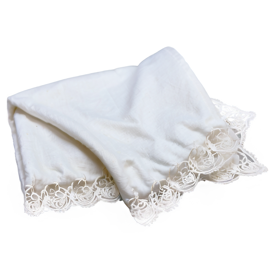 White Blanket With Lace Png 06282024