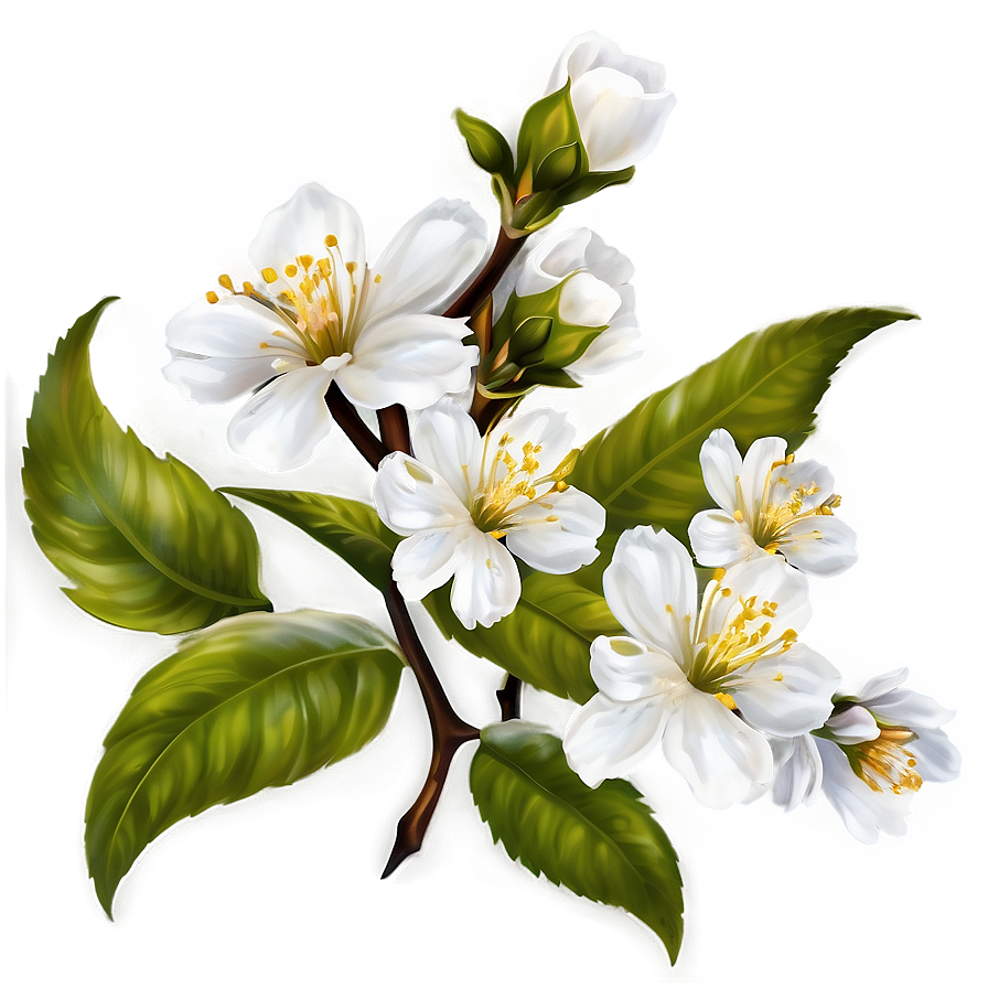 White Blossom Flower PNG ynp11 PNG with transparent background