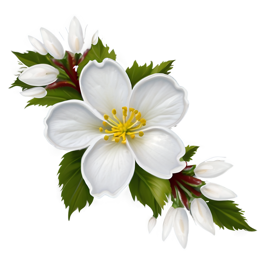 White Blossom Flower PNG ywj PNG with transparent background