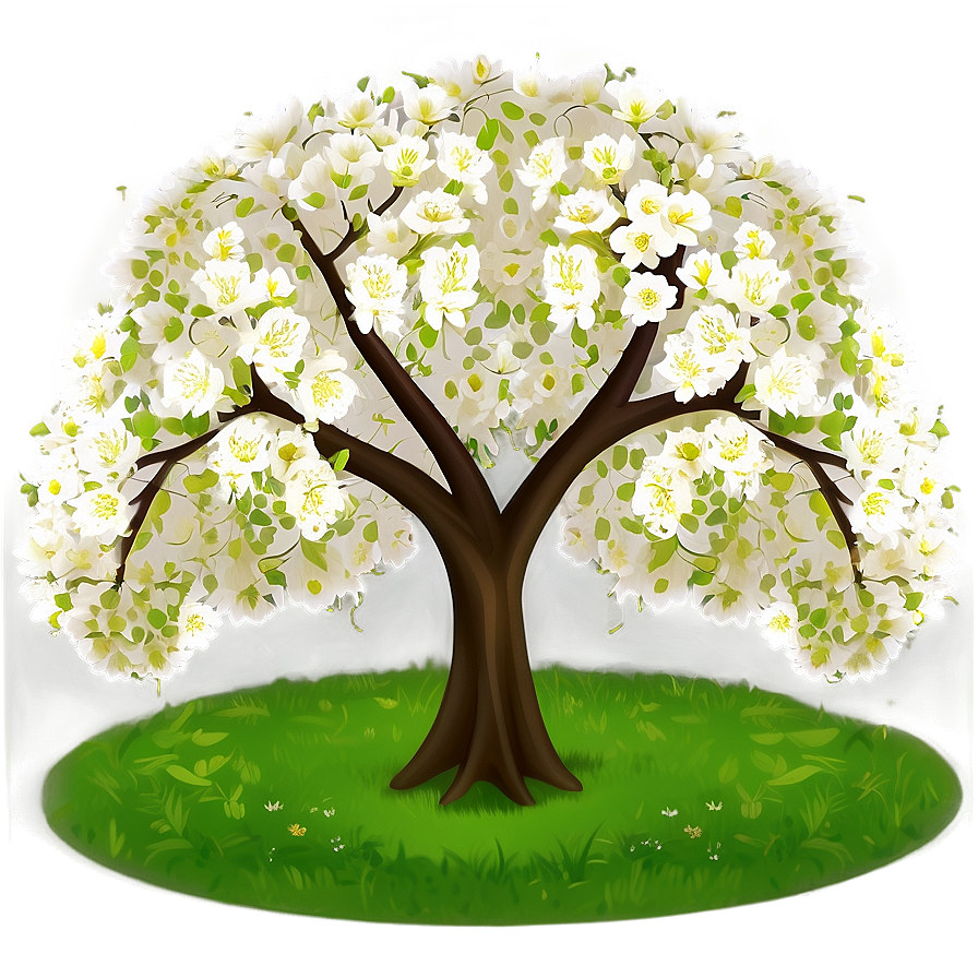 White Blossom Tree Scene Png 06252024