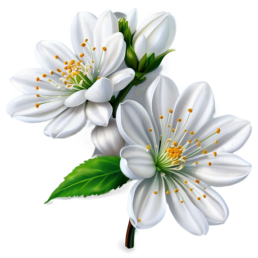 White Blossoming Flower Png 54