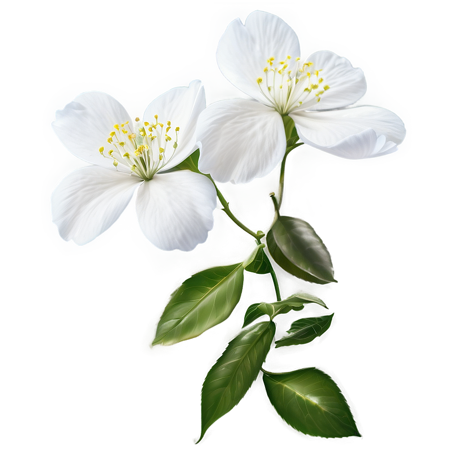 White Blossoming Flower Png Dei50