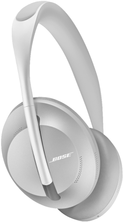 White Bose Over Ear Headphones PNG image with a transparent background, free high-resolution download