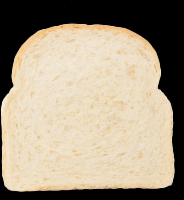 White Bread Slice Black Background