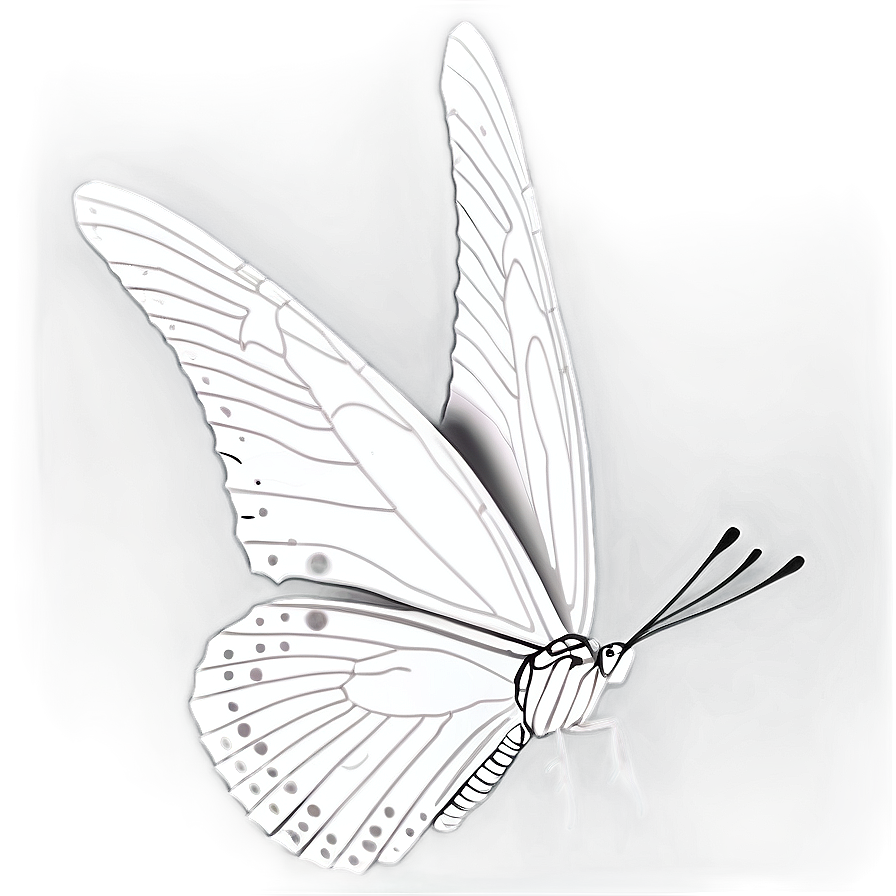 White Butterfly Side View Png Jkx93