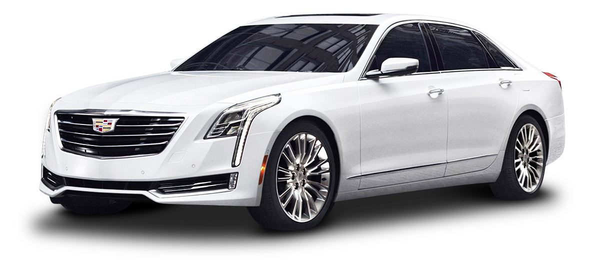 White Cadillac C T6 Luxury Sedan PNG with transparent background
