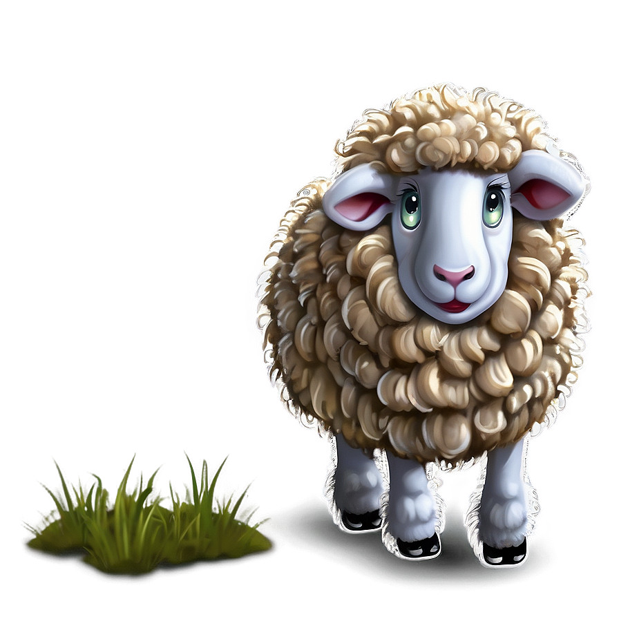 White Cartoon Sheep Png 06272024