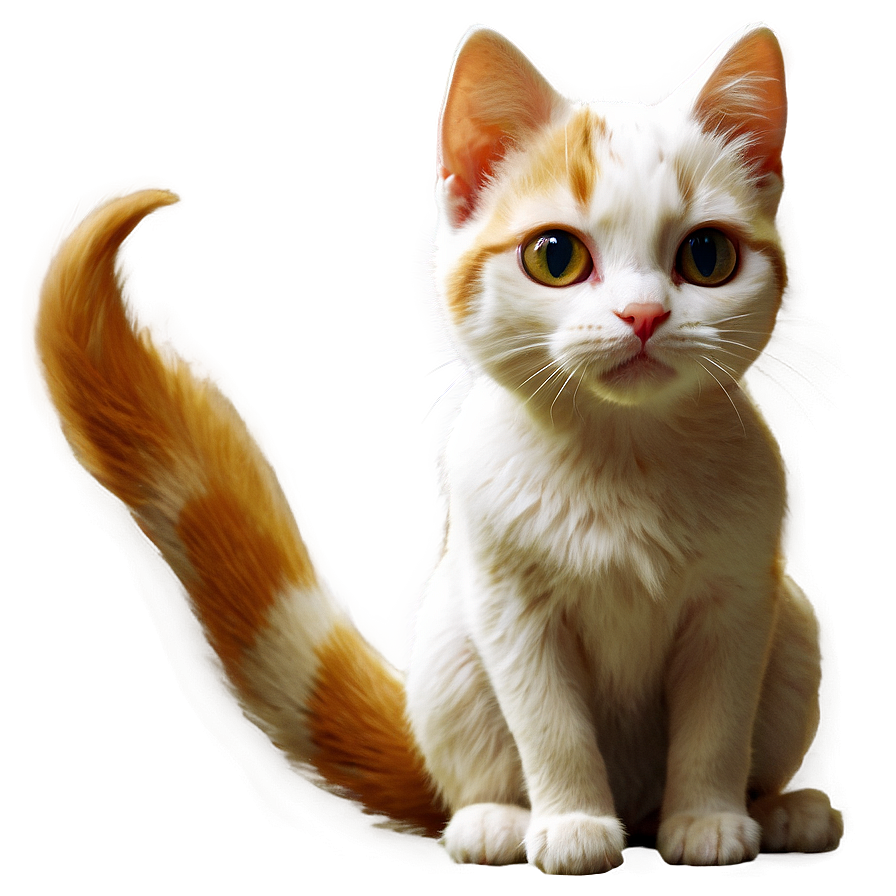 White Cat Illustration Png 8