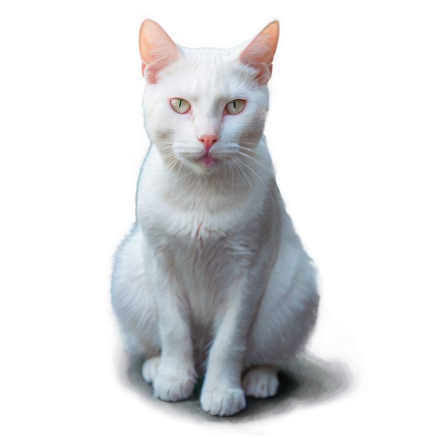 White Cat Illustration Png Nvb