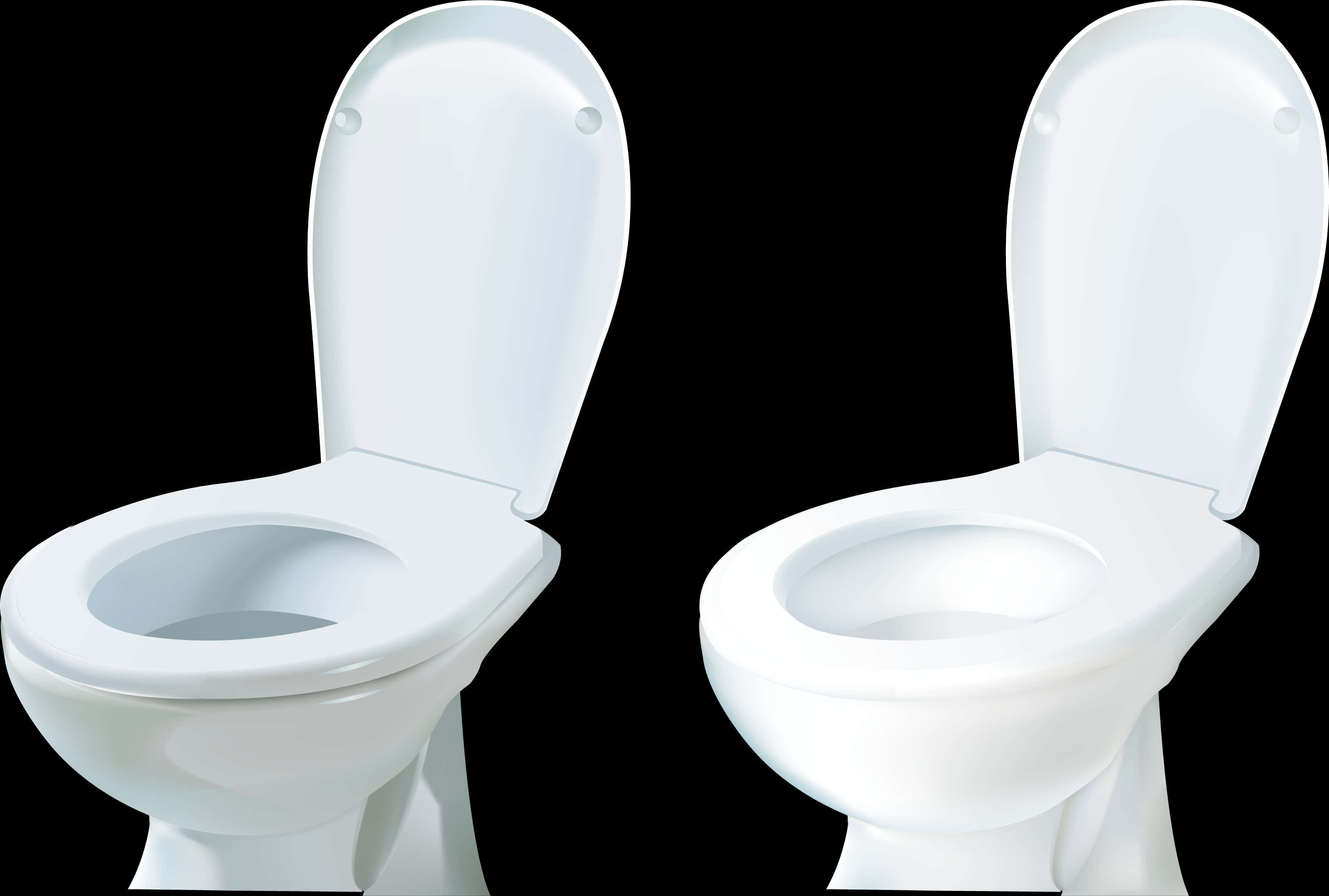 White Ceramic Toilets Sideby Side