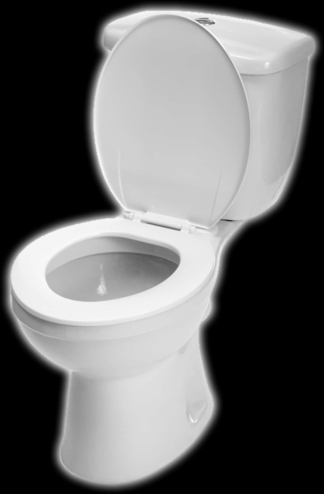 White Ceramic Toiletwith Open Lid