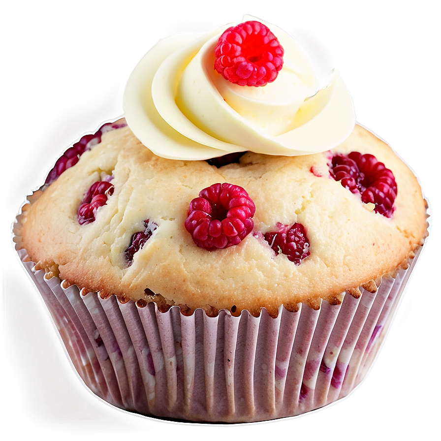 White Chocolate Raspberry Muffin PNG lln PNG with transparent background