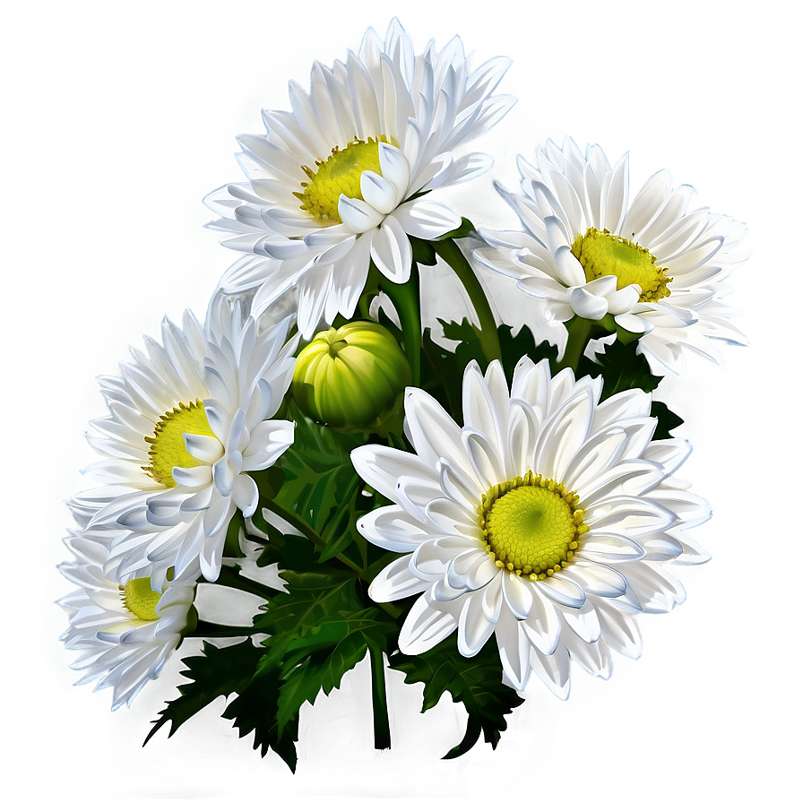 White Chrysanthemums Flowers Png 63