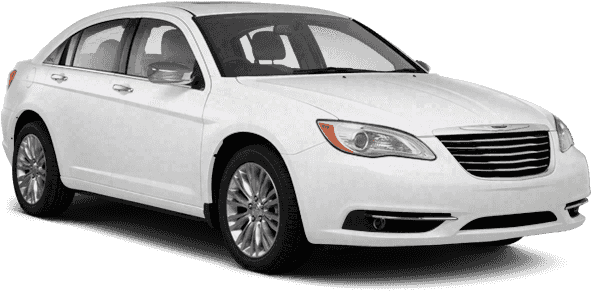 White Chrysler Sedan Profile View