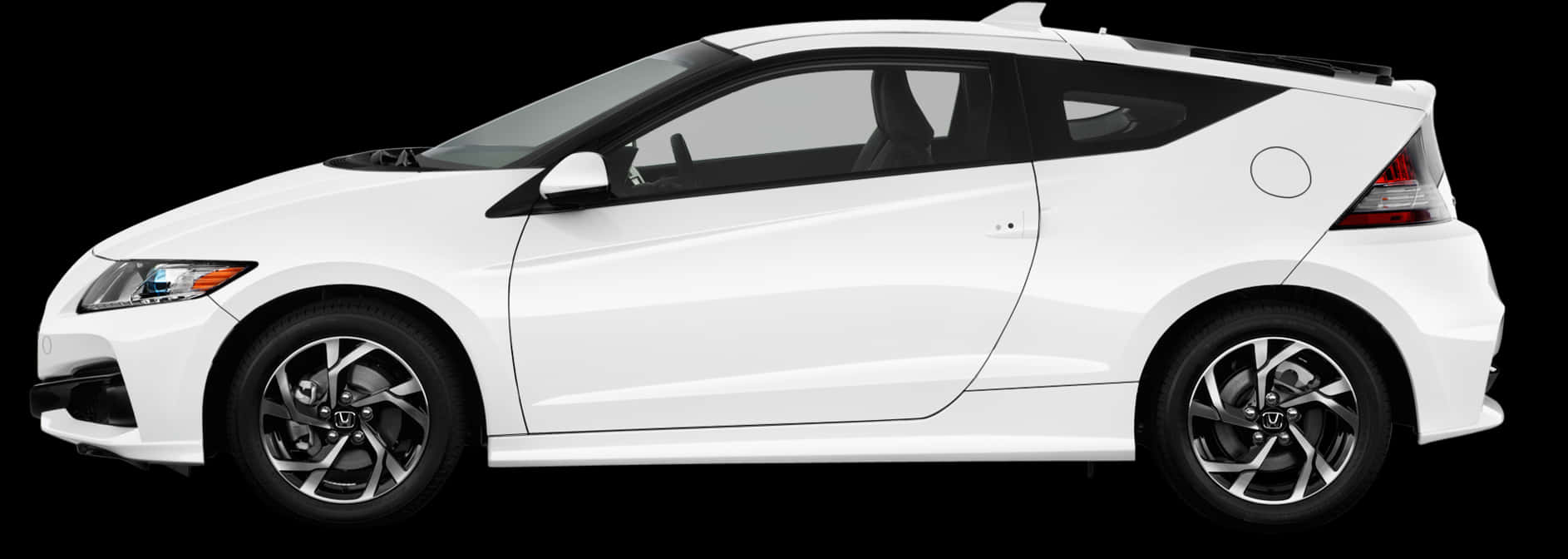 White Compact Coupe Side View