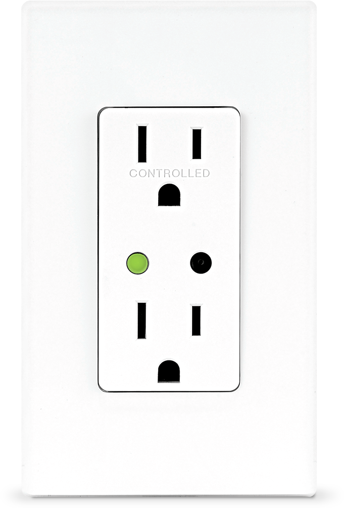 White Controlled Electrical Outlet