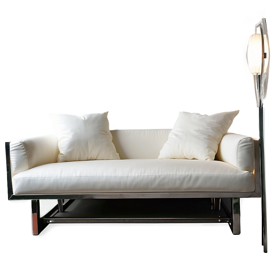 White Couch With Metal Frame Png 06212024