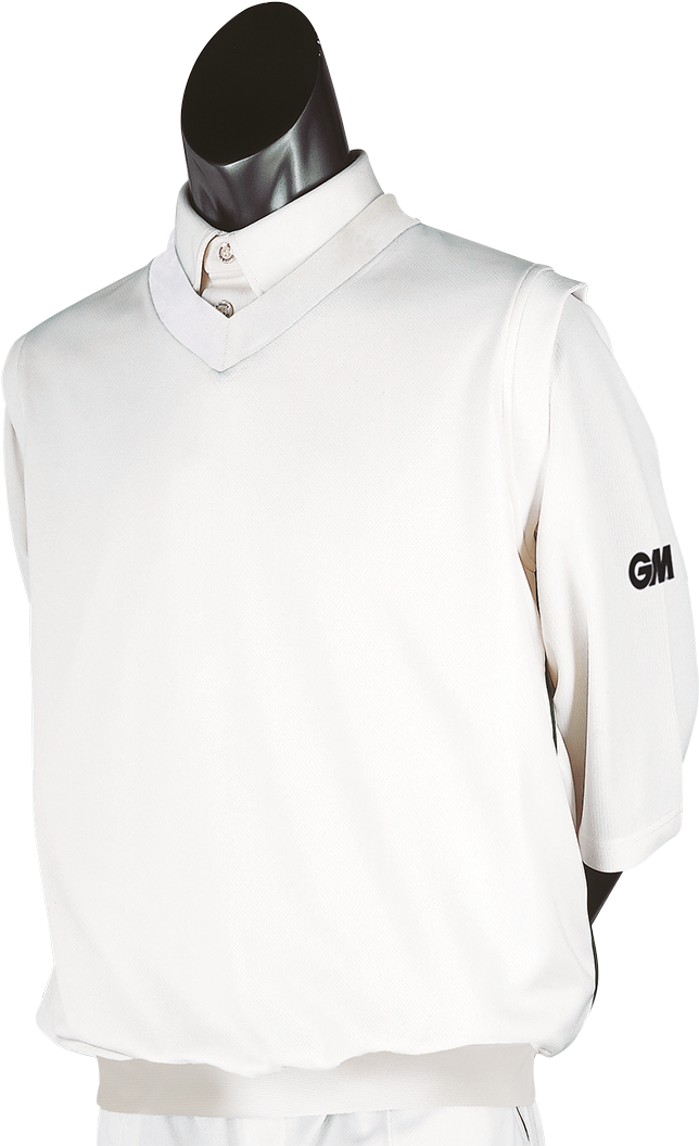 White Cricket Polo Shirt Mannequin PNG with transparent background