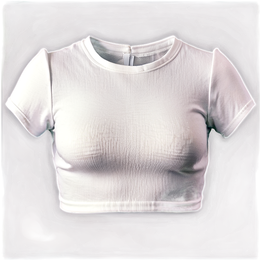 White Crop Top Shirt Png 05252024