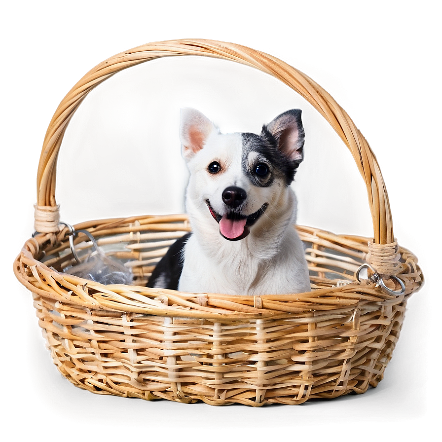 White Dog In Basket Png 20