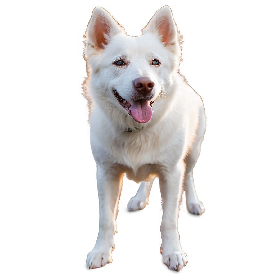 White Dog In Sunset Png Xrf49