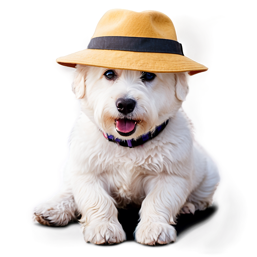 White Dog With Hat Png 06262024