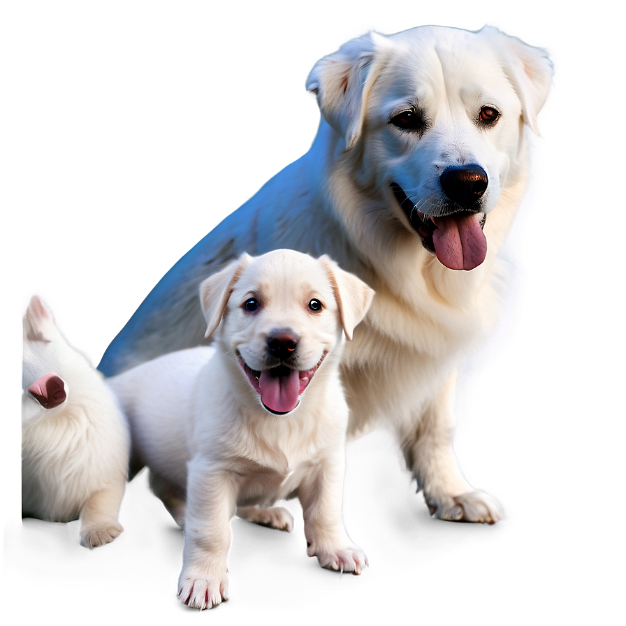 White Dog With Puppies Png 06262024