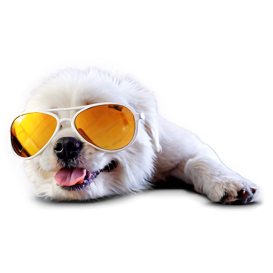 White Dog With Sunglasses Png 96