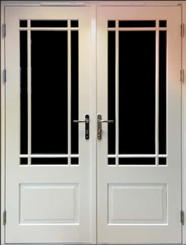 White Double Doorswith Glass Panels