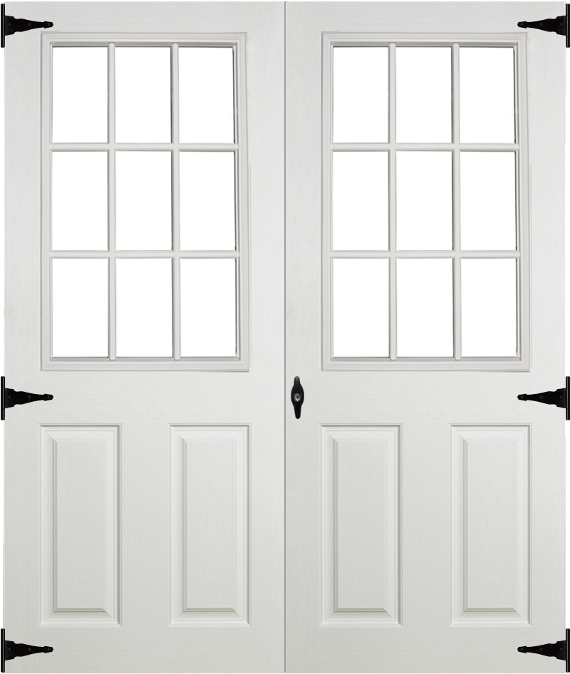 White Double Doorwith Window Panels