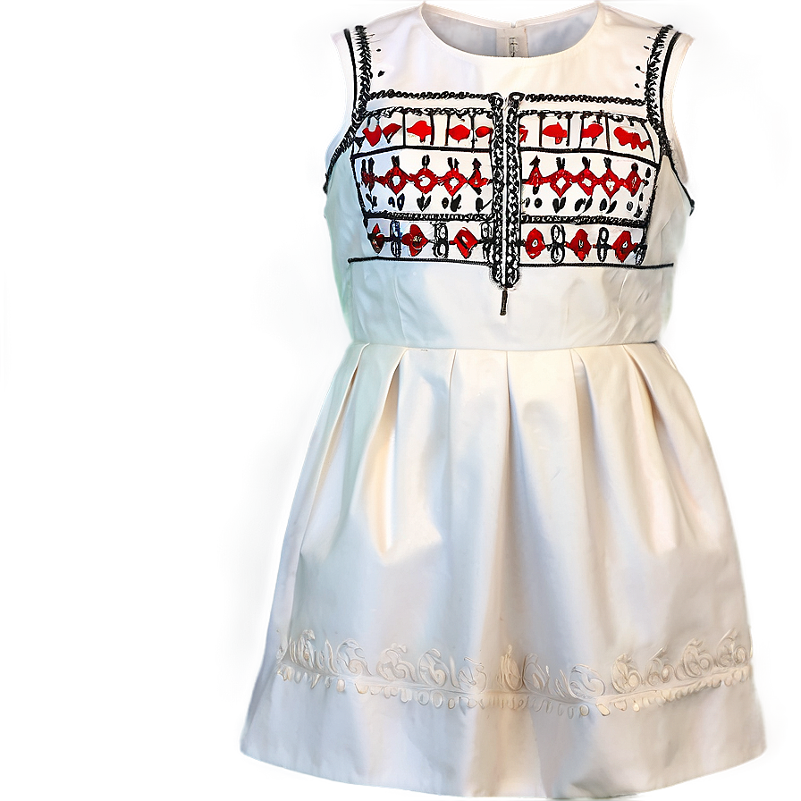 White Dress With Embroidery Png Maf