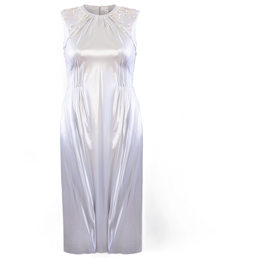 White Dress With Pearl Accents Png 06212024