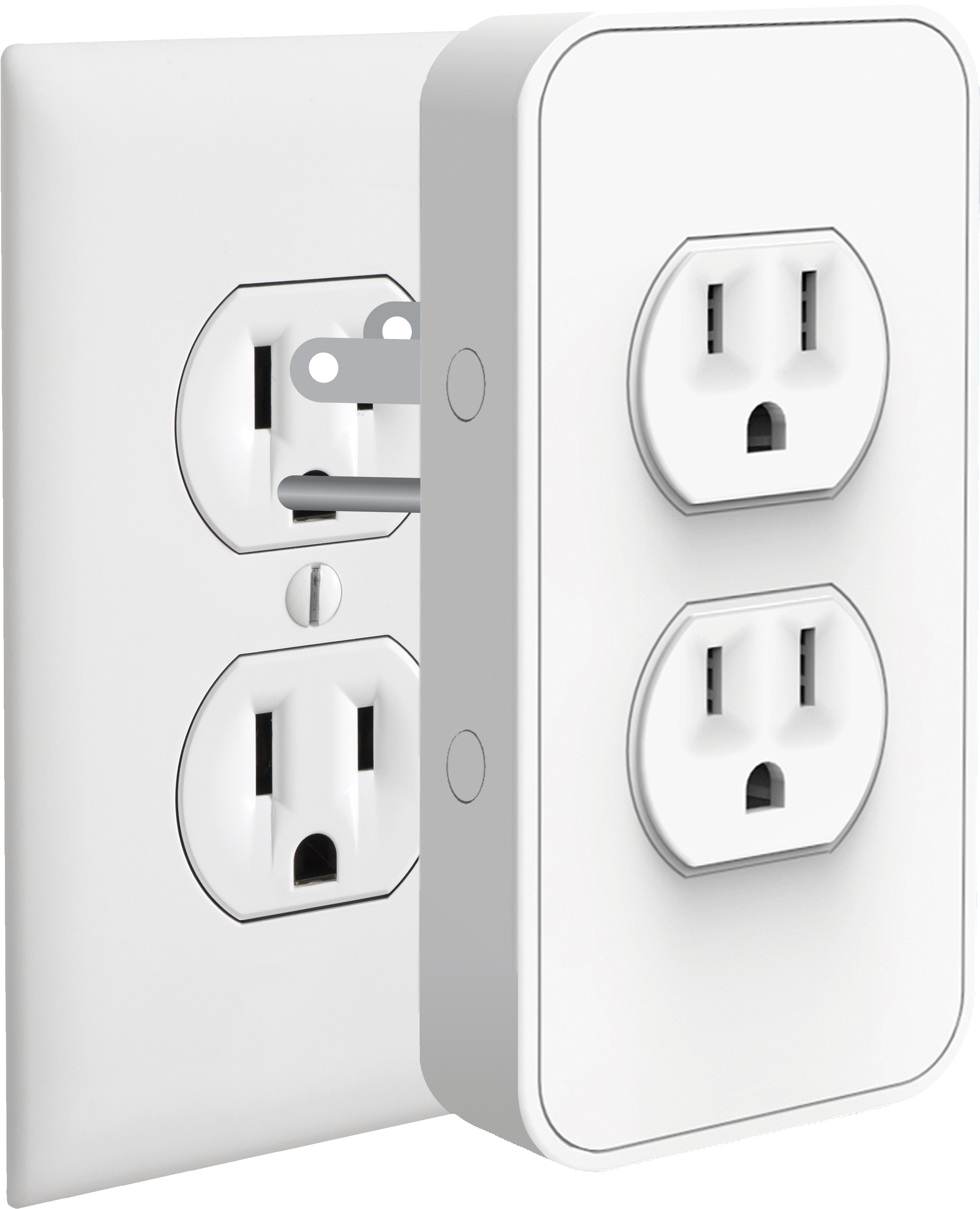 White Dual U S B Wall Outlet Adapter