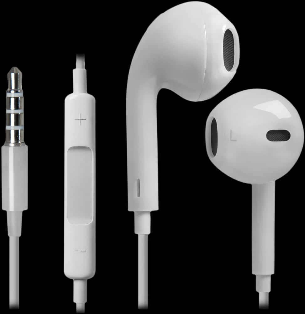 White Earphones Isolated Background