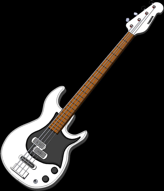 White Electric Bass Guitar