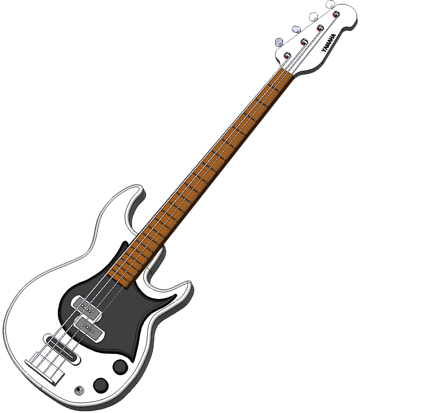 White Electric Bass Guitar