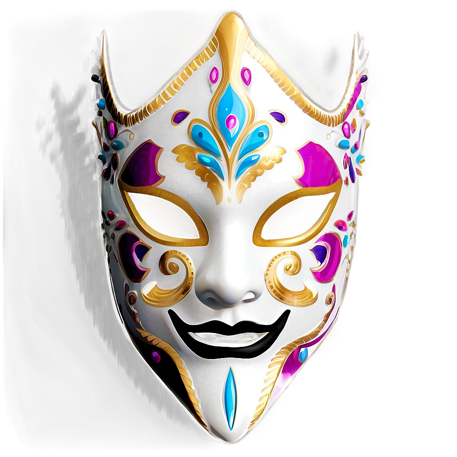 White Fancy Dress Mask Png 33