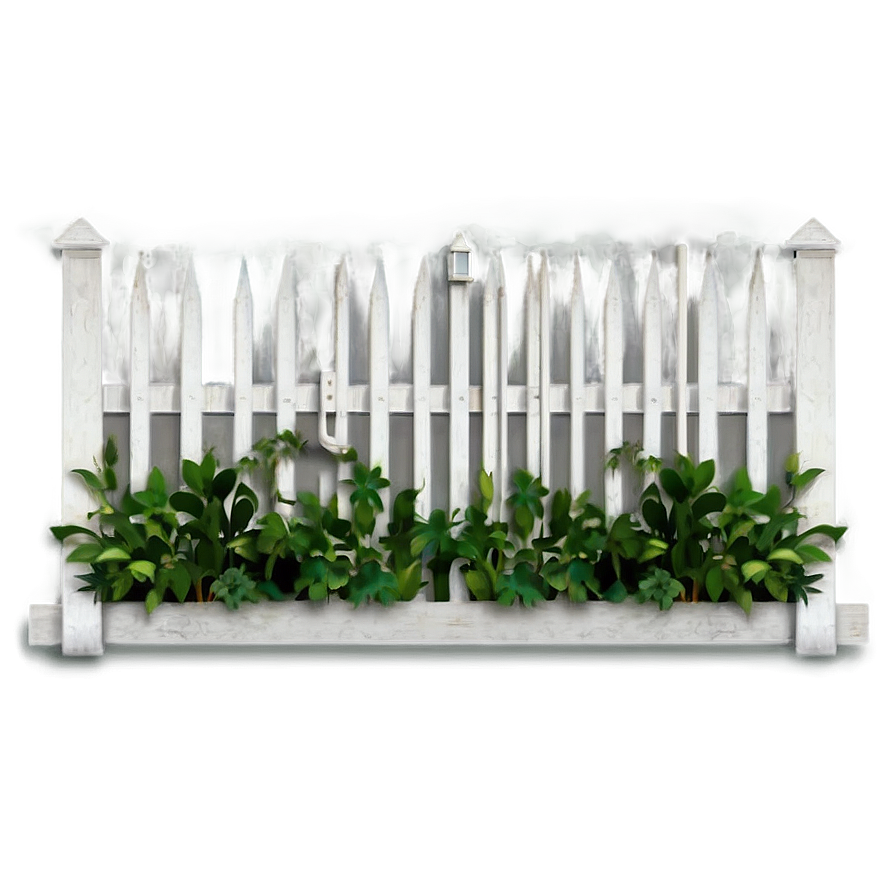 White Fence And Greenery Png 06272024