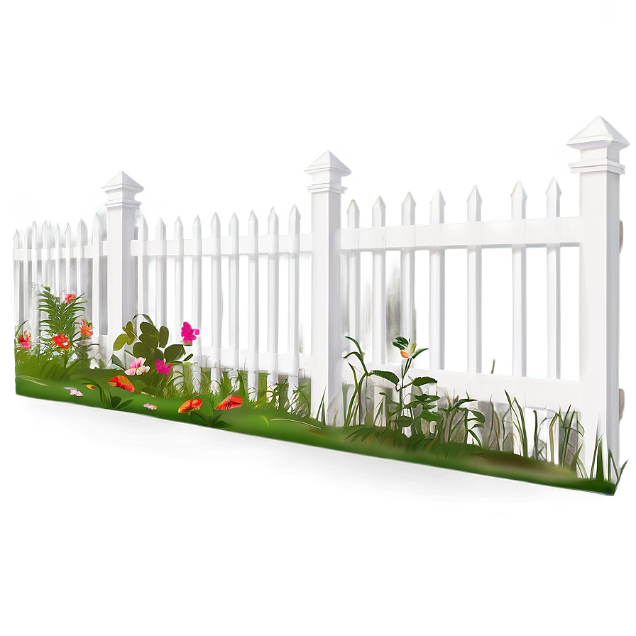 White Fence Border Design Png Ogt