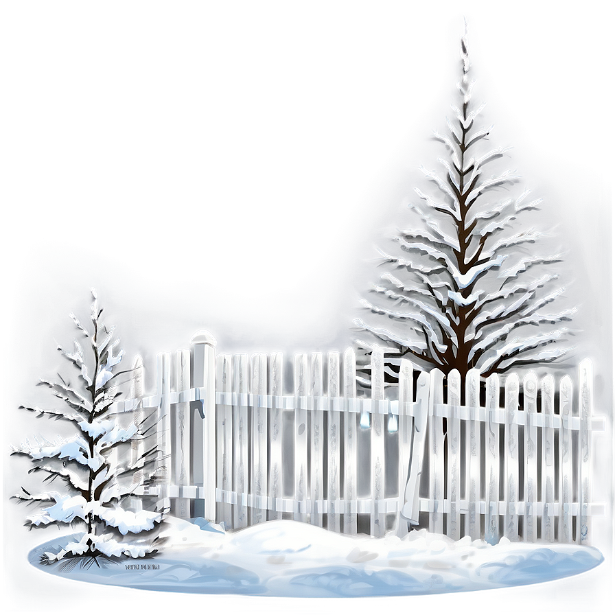 White Fence In Winter Scene Png 06272024