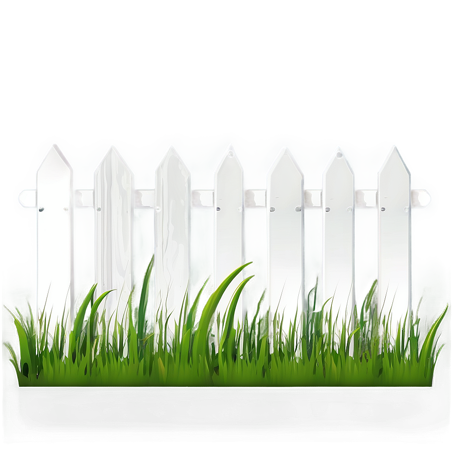 White Fence On Green Grass Png Wto59