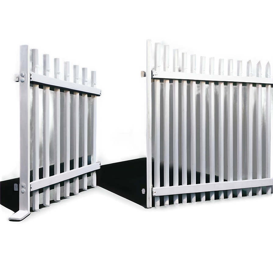 White Fence With Gate Open Png Exs54