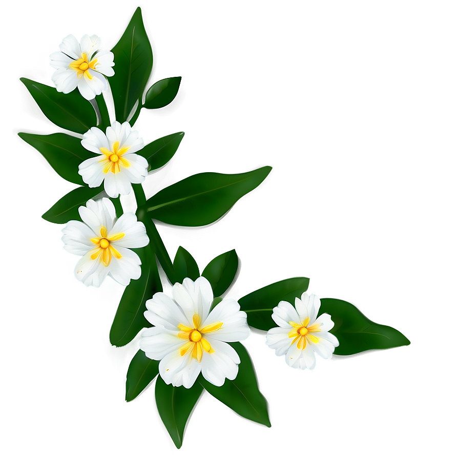 White Flower Outline Png 64