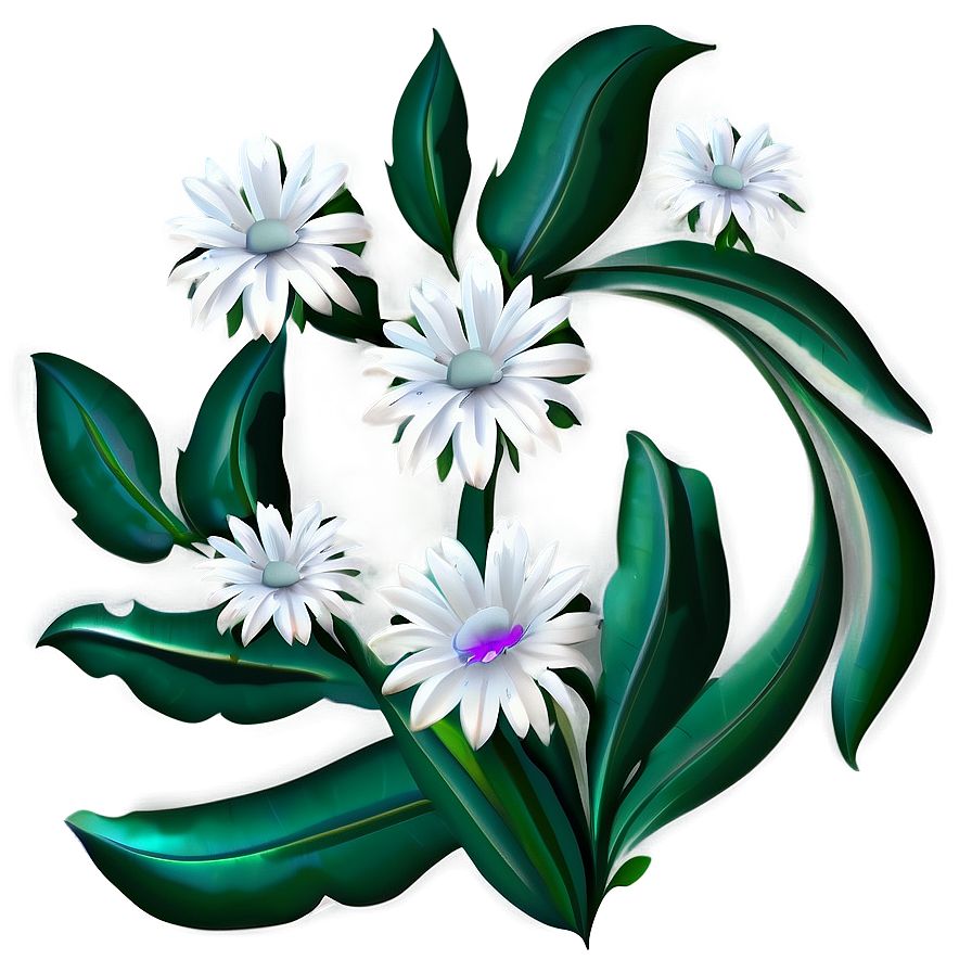 White Flower Pattern Png Vem