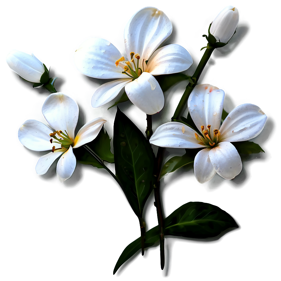 White Flowers Closeup Png 05242024