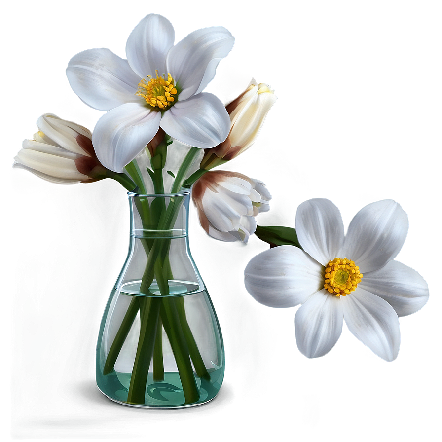 White Flowers In Vase Png Ndb